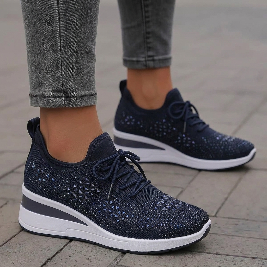 Priscilla | Rhinestone Comfort Sneakers