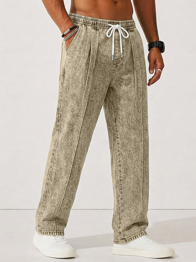 Gavin | Men's Washed Cotton Drawstring Trousers