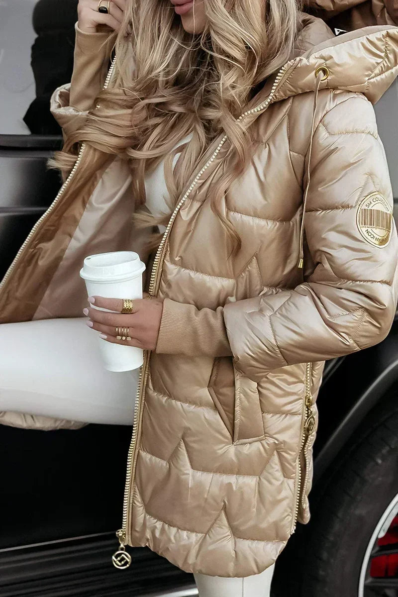 Faye | Quilted Coat with Drawstring Hood