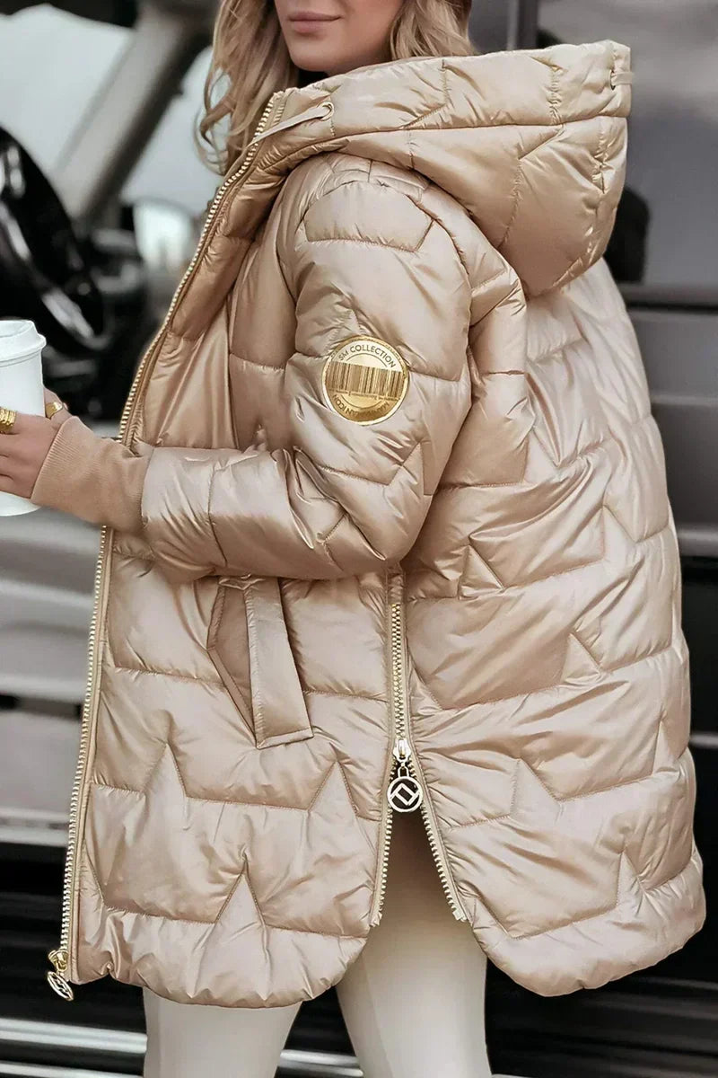 Faye | Quilted Coat with Drawstring Hood