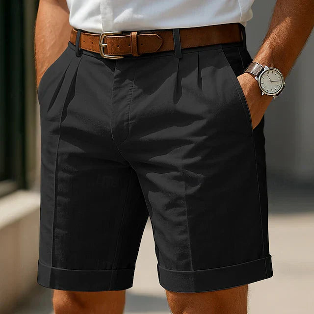 Marco | Tailored Pleated Cotton Shorts