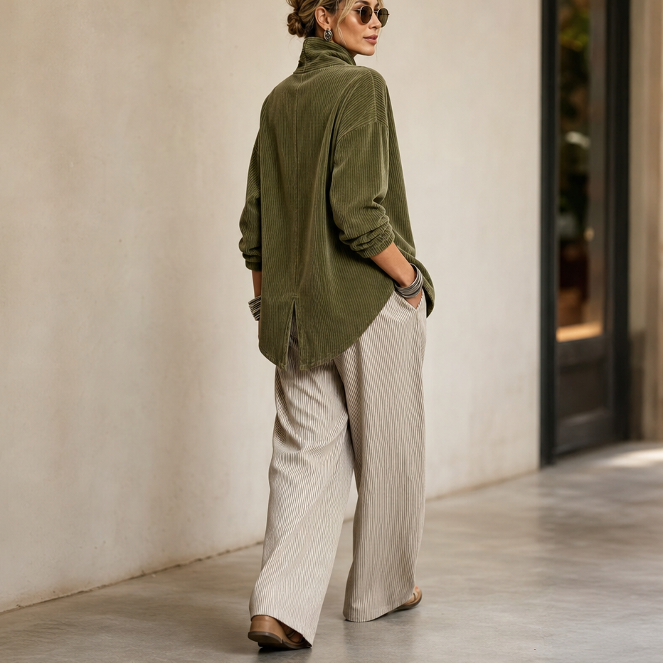 Isla | High-Collar Wrap-Front Coat