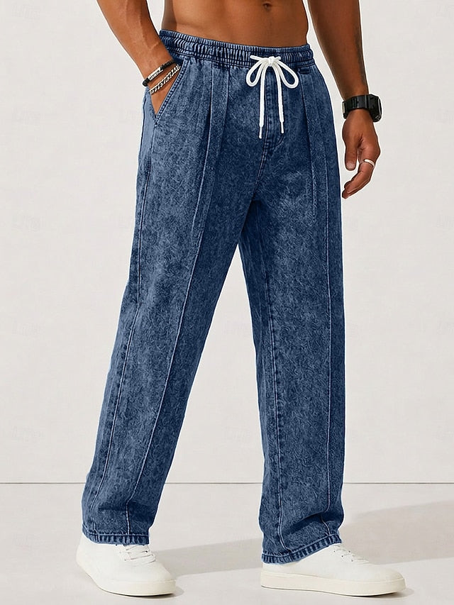 Gavin | Men's Washed Cotton Drawstring Trousers