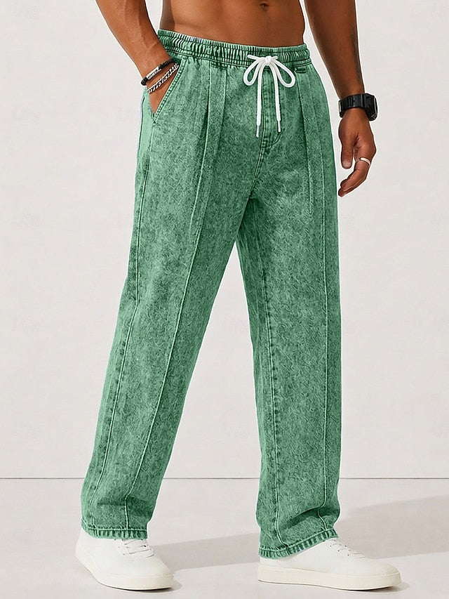 Gavin | Men's Washed Cotton Drawstring Trousers