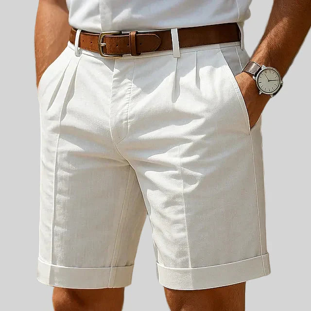 Marco | Tailored Pleated Cotton Shorts