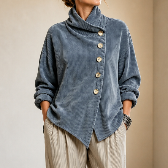 Isla | High-Collar Wrap-Front Coat