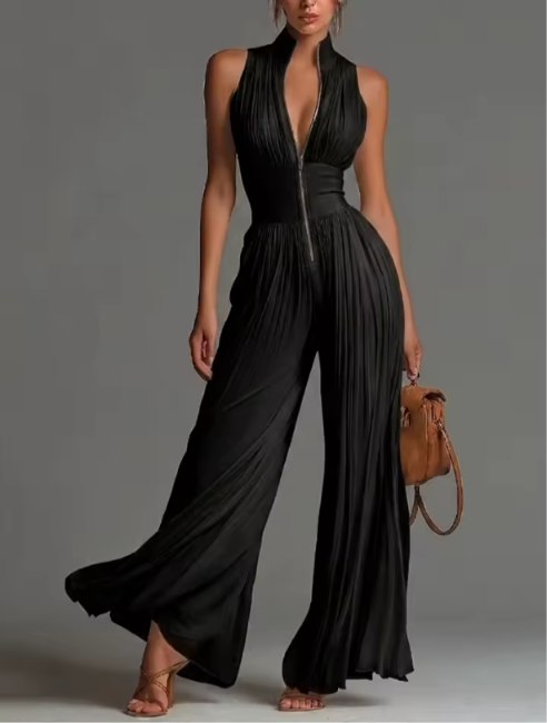 Zakira | Elegant Pleated Jumpsuit